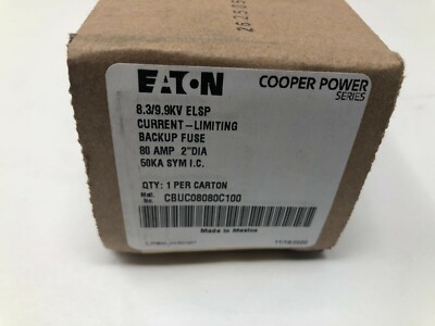 Cooper CBUC08080C100 Transformer Protection 8.3kV ELSP Under Oil Backup Fuse 80A