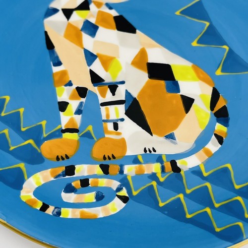 WEST ELM MOSAIC ART CAT CERAMIC DECORATIVE PLATE-HOME DECOR-KITCHENWARE-ANIMALS - 第 6/10 張圖片