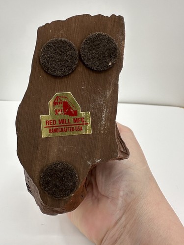 Vintage 1989 Red Mill Mfg. Owl on a Log Collectible Figurine Handcrafted 4.5" - Picture 4 of 7