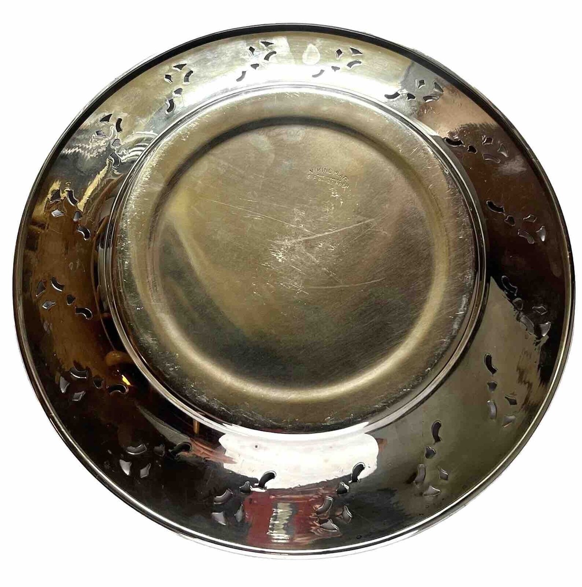 Vintage Viking Plate Silver Plated On E.P. Copper Round Dish Vintage Viking Plate Silver Plated On E.P. Copper Round Dish