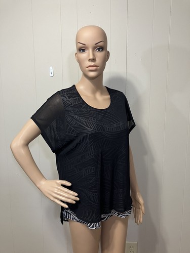 Women's "Chico's" Pullover Cotton Layered Sheer Top Size 2, US Size 12 Medium