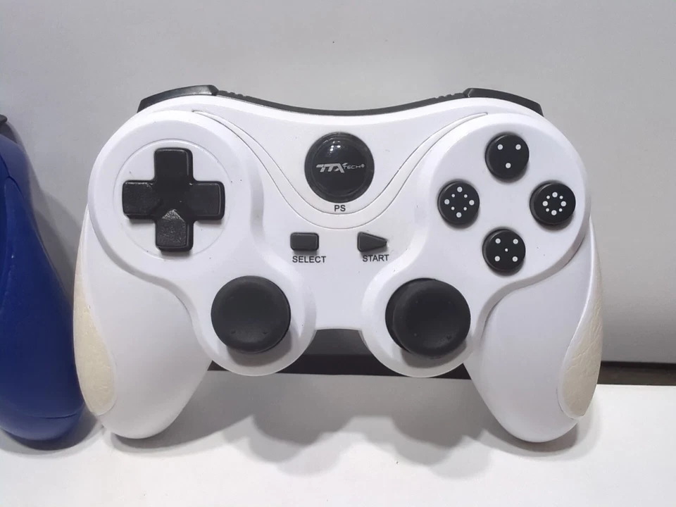 ✨Lote de 2✨ Controladores Inalámbricos USB TTX Tech PC y PlayStation 3 PS3 Azul y Blanco Foto 3 de 4