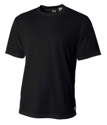A4 Mens Short Sleeves 100% Polyester Crew Birds Eye Mesh T