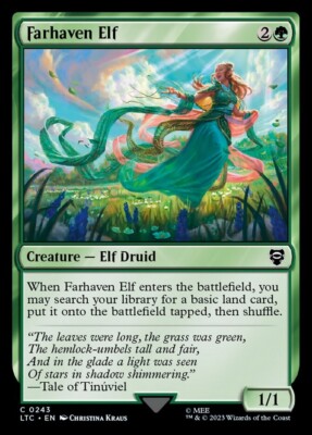 Farhaven Elf 0243 Non Foil Common LOTR Commander MTG Near Mint