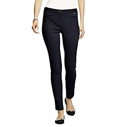 NWT Talbots Dalton Skinny Ankle Pant Size 8 P Black Ponte Stretch Mid Rise