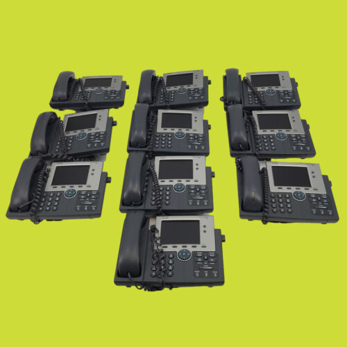 Lot Of 10 Cisco CP-7945 VOIP Business IP Phone w/ Stand and Handset #PV9945 - Picture 1 of 23