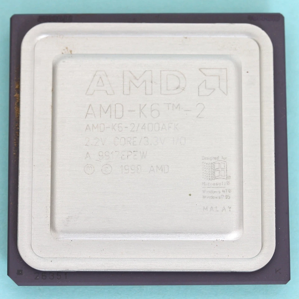AMD K6-2 400Mhz Socket 7 CPU Processor AMD-K6-2/400AFR 2.2V / 3.3V IO 0.25Micron - Image 2 of 3