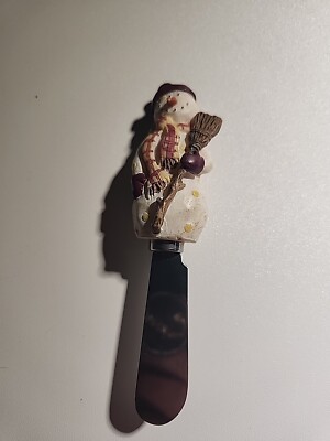 Unbranded Cheese Spread Knife Christmas Snowmen 