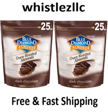 Blue Diamond Almonds, Oven Roasted Cocoa Almonds, Dark Chocolate 25 Oz, 2 Pack