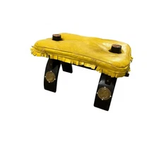 Vintage 1950's Old Egyptian Camelback Saddle Yellow Leather 10" x 15.5"