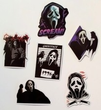 Scream Movie, Poster. Mask. Scary Movie. Rare Find. Set Of 6 Stickers/Decals B 