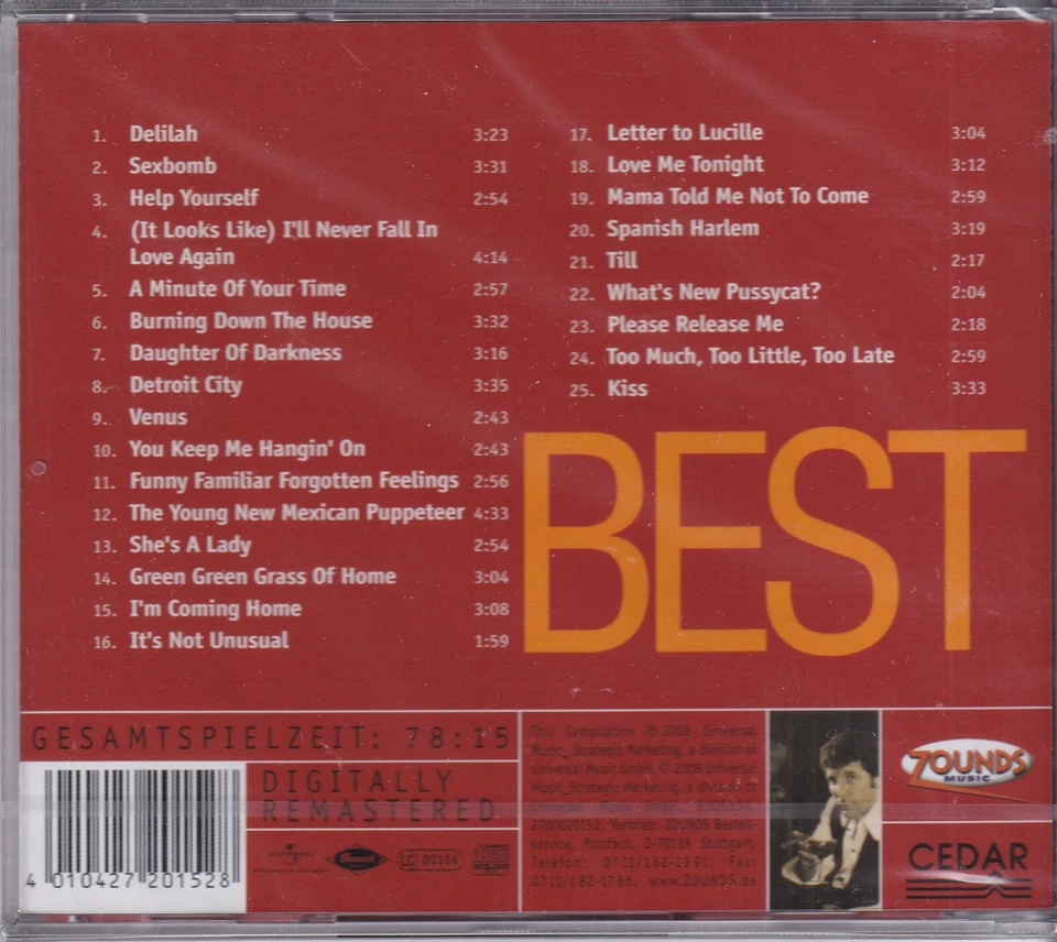 ZOUNDS - TOM JONES - Letter to Lucille - Best - rare audiophile CD 2008 neu ovp - Bild 2 von 2