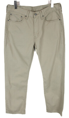 LEVI'S 514 Hose Herren W34/L30 Chino Straight Fit Zip Fly Taschen Beige