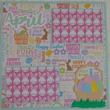 12X12 APRIL CALENDAR MONTH PREMADE SCRAPBOOK PAGE LAYOUT - TONYA 4434