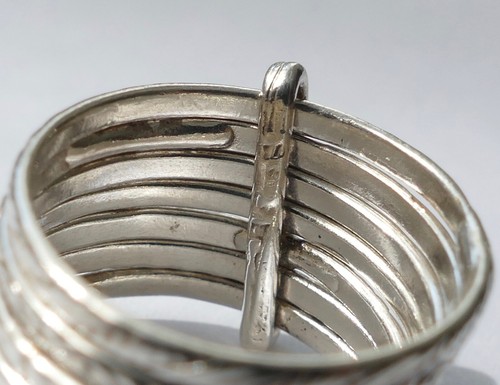 Ring 7- fach Ring schlicht zeitlos 925 Silber Vintage 80er ring silver - Bild 4 von 4
