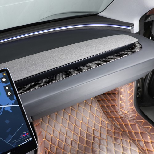 Carbon Fiber Car Center Control Air Outlet Strip Trim For Tesla Model 3 2023-24 - Picture 11 of 12