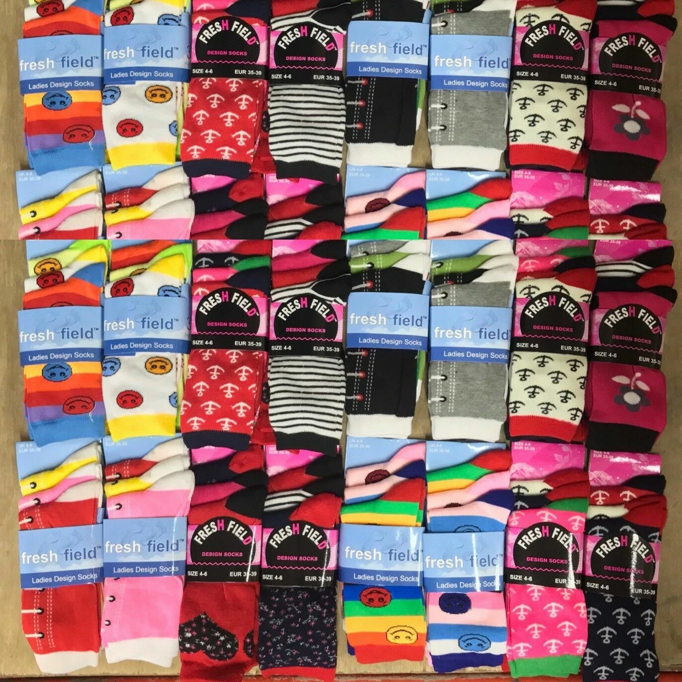 48 PAIRS OF LADIES SOCKS ASSORTED SIZE 4-6 WHOLESALE JOB LOT. .