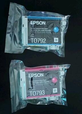 One of each Genuine Epson 79 Ink T0792 Cyan and T0793 Magenta | eBay