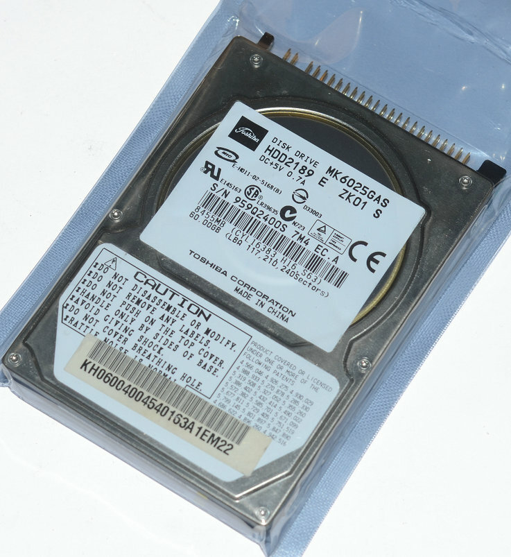 Disque Dur Interne Toshiba MK6021GAS 2,5 Pouces - 60 Go - Reconditionné