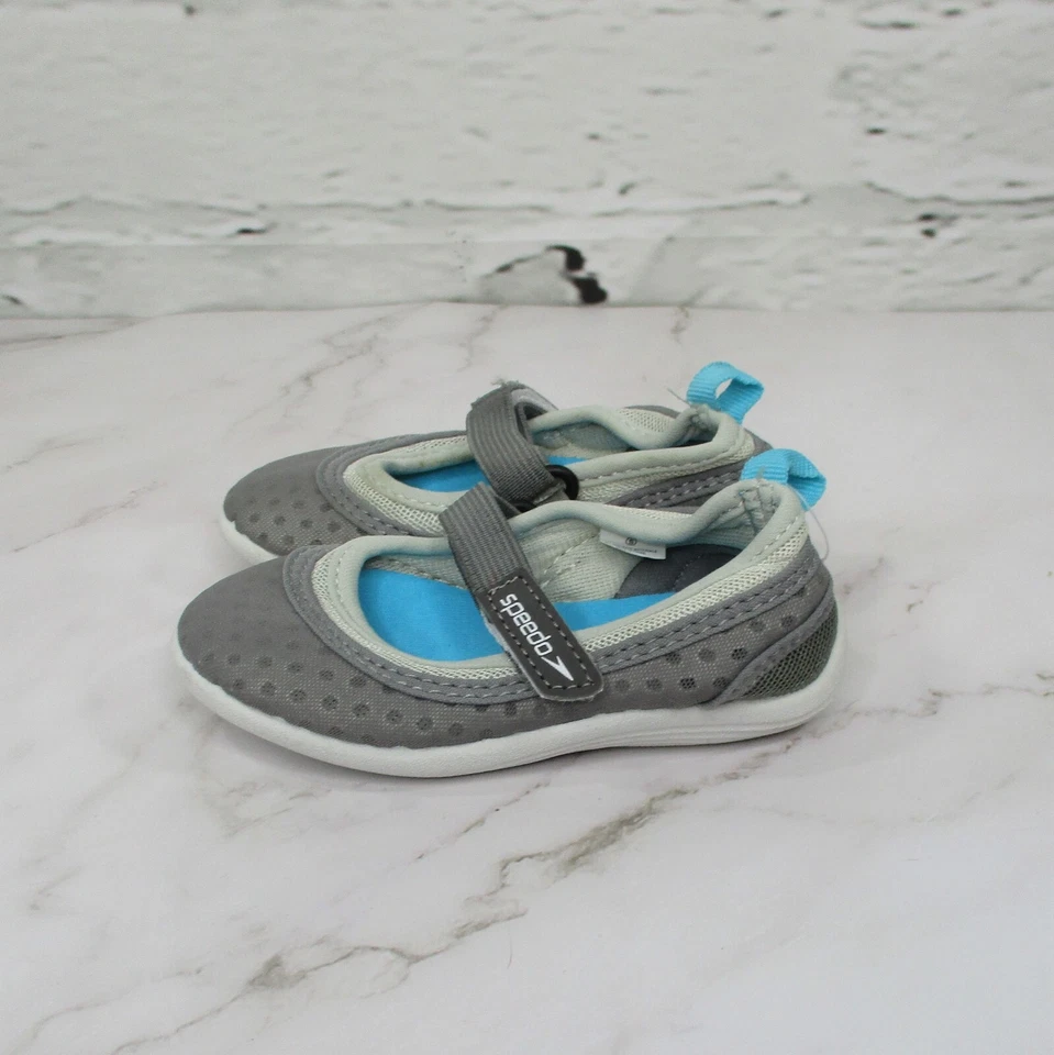 Speedo Bebé Niño Niña Talla Pequeña (5/6) Mary Janes Zapatos Deportivos Agua Gris NUEVO Foto 4 de 4
