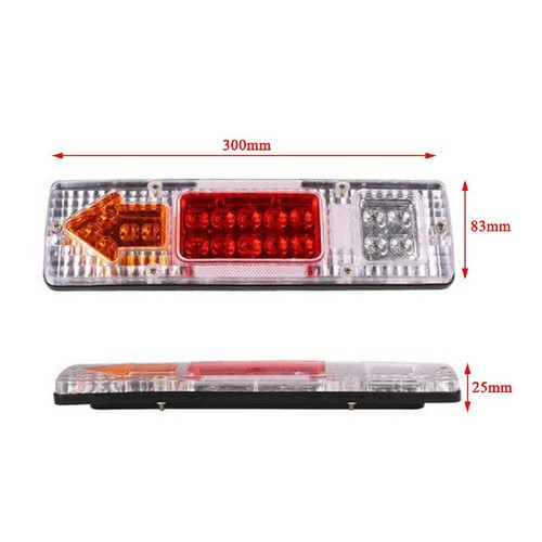 2PCS 12V 19 LED Tail Lights Rear Brake Lamp Stop Turn Indicator For Car Truck - Picture 7 of 15