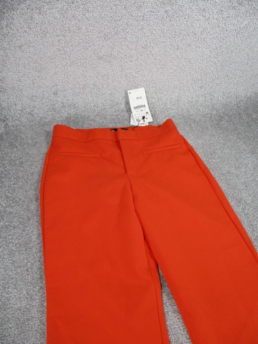 Zara Dress Pants Womens Medium Orange Slacks Crop NEW * - Picture 3 of 13