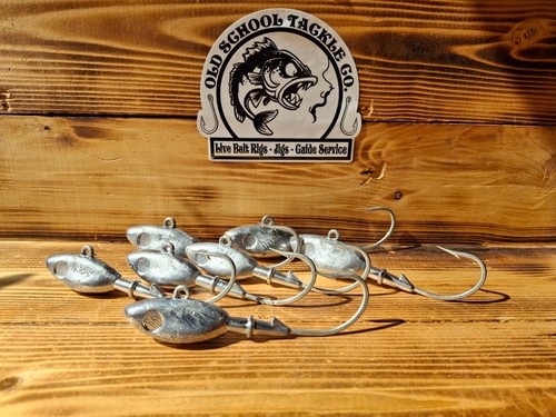 Qty 10 - 3 oz Minnowhead Jig W/Bait Keeper - 7/0 Mustad - Unpainted - Picture 6 of 7