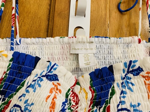 House of Harlow 1960 linen blend two piece skirt & top set tropical NWT size M - Picture 3 of 10