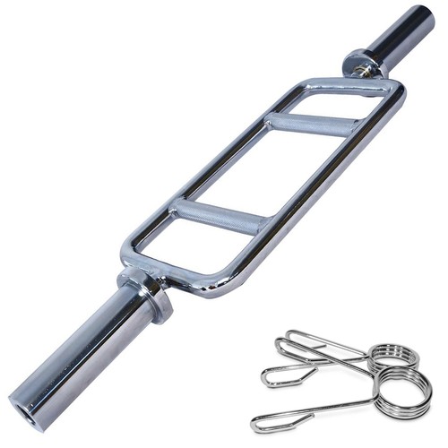 34 Inch Triceps Bar Barbell Olympic Chrome Tricep Hammer Curl Gym Weight Home - Picture 8 of 9