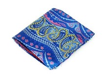 Lord R Colton Masterworks Pocket Square - Galapagos Blue Silk - 75 Retail New