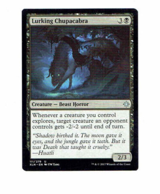 Lurking Chupacabra Beast Horror #111 U XLN EN YW Tang WOTC 2017 #MTG Card