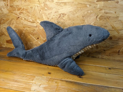 Jellycat - Shadow Shark - Soft Bluey Grey & Cream Sea Creature - 49cm length - Picture 6 of 6