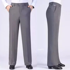 Men Ballroom Latin Dance Pants Straight Fit Modern Smooth Practice Trousers Long