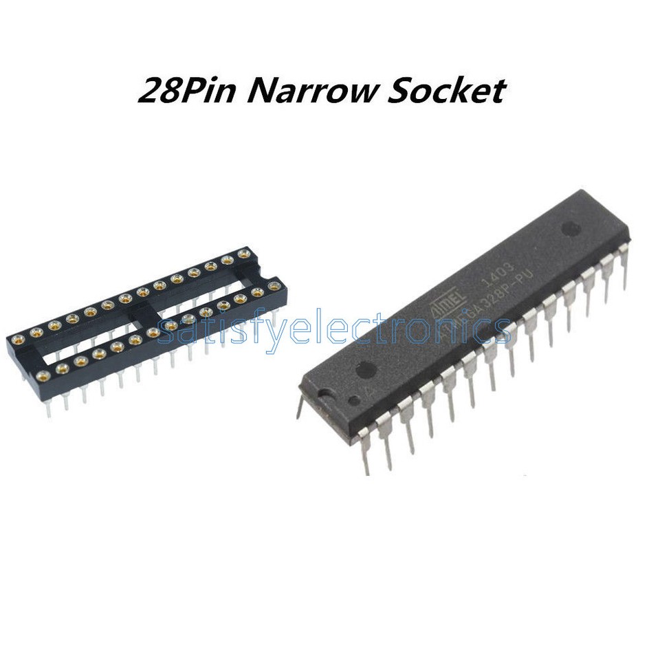 10x ATMEGA328P-PU Microcontrollers DIP28 + Free DIP Sockets - GCSUPERMARKET