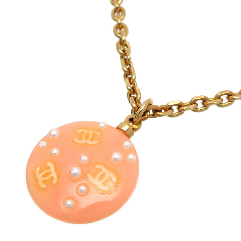 Chanel Coco Mark Ladies Necklace Gp Salmon Pink Dh83156 | eBay