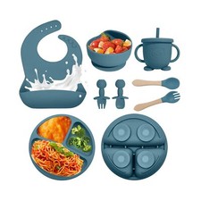 Baby Led Weaning Supplies, 8 Piece BPA-Free Silicone Feeding Set, Silicone Su...