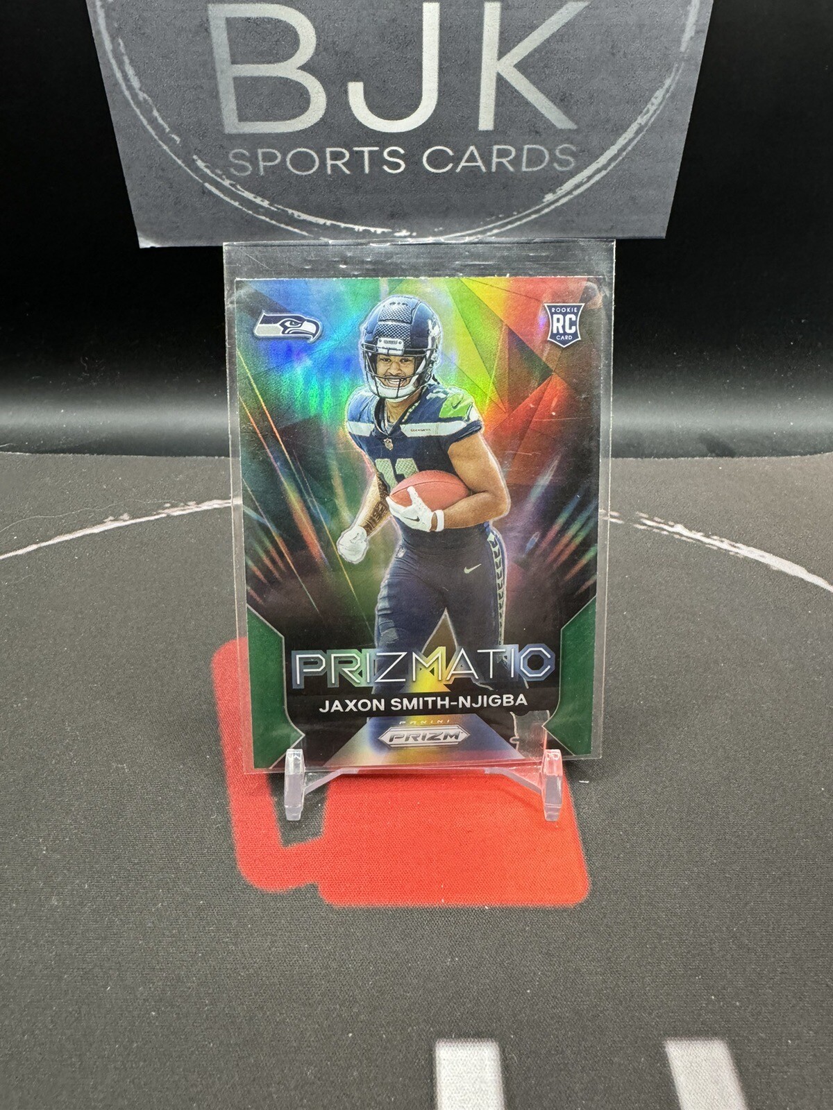 2023 Prizm Jaxon Smith-Njigba Rookie Card Prizmatic Green Prizm #1 Seahawks RC