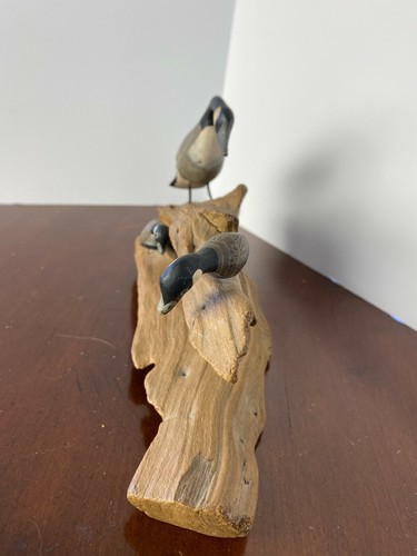 MCM Geese on Driftwood 10.5" Sculpture - Picture 9 of 11