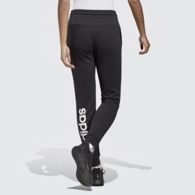 New Women s adidas Essentials Linear French Terry Cuffed Pants IC6868 Black - S
