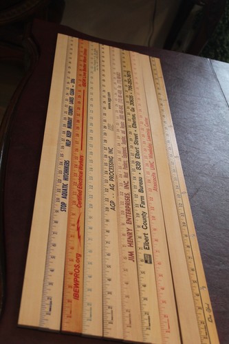 10 Yardstick Wood Wooden Ruler Lot Advertising Sign Color Art Craft Hobby - Picture 8 of 8