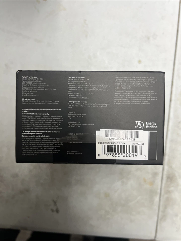 New Logitech G PRO X Superlight 2 DEX Lightspeed Wireless Gaming Mouse (Black) - Image 2 of 3