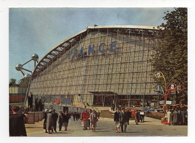 Rarität: Original Postkarte Expo 58 Brüssel   Französischer Pavillon & Atomium
