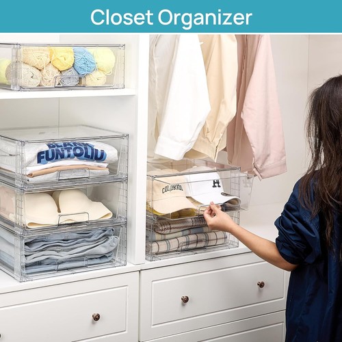 Clear Stackable Storage Drawers - Versatile Organizers for Home & Office Needs - Picture 6 of 9
