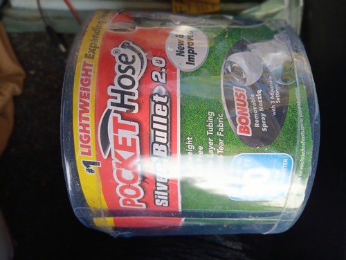 Taschenschlauch Silver Bullet erweiterbar Gartenschlauch 25 Fuß verstellbar Turbo Shot