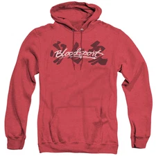 Bloodsport Kanji Mens Heather Hoodie Red Officially Licensed