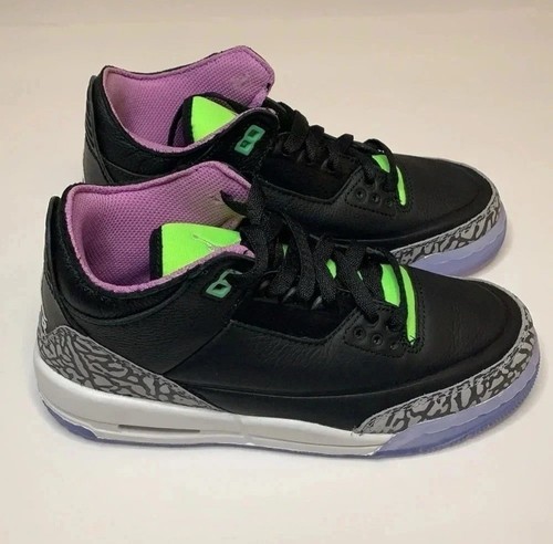Jordan Retro 3 Sneakers GS Electric Green Kids Youth 4 New - Picture 3 of 11
