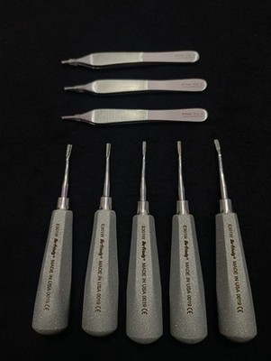 Lot of 8 PCS Hu-Friedy Dental Elevator&TISSUE PLIERS ADSON-BROWN #43