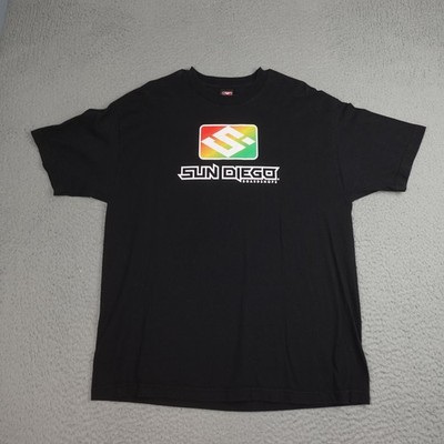 Vintage Sun Diego Shirt Mens XL Black Boardshops Graphic Logo Skate Surf Cali