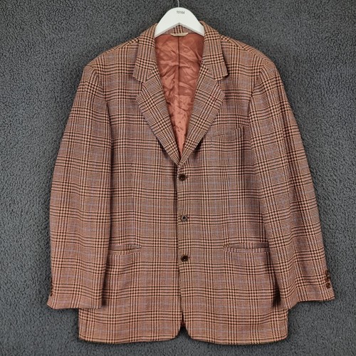 Byblos, Byblos Vintage 80s Blazer Jacket Mens 42 / 52 Pink Check 100% Wool Made in Italy