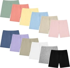 Boyiee 12 Pack Girls Shorts Toddler Bike Dance 2-3T, Soft Color 